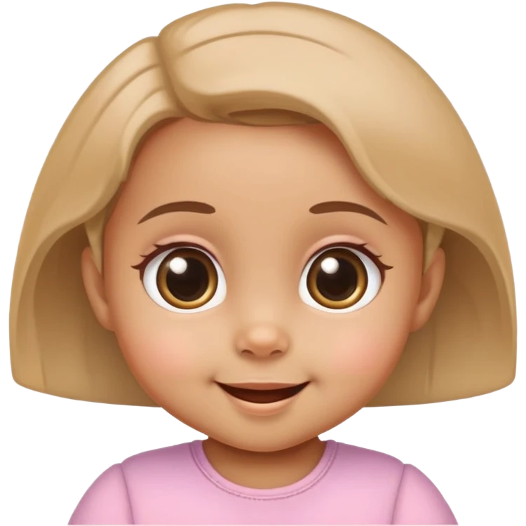 smiling baby girl with big eyes and medium skin tone emoji