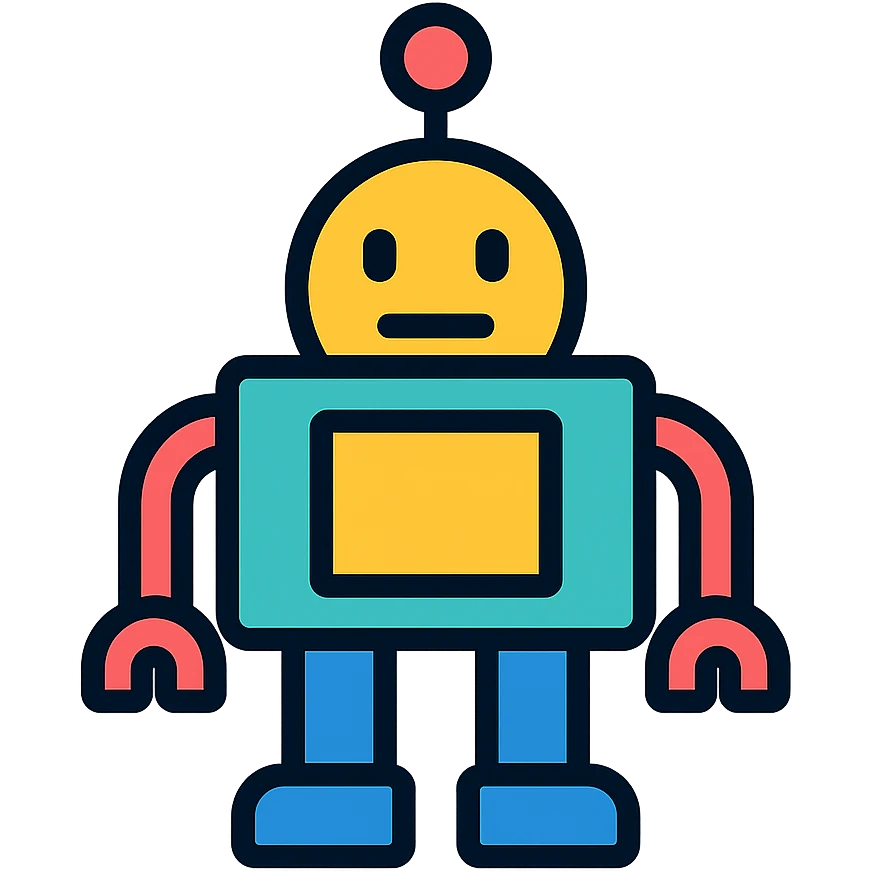 robot icon in color outline style emoji