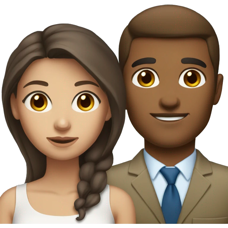 Brown hair brown eyes olive skin woman with brown hair blue eyes white skin man emoji