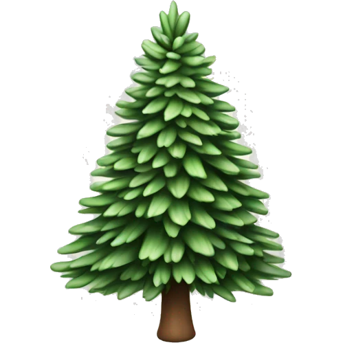  actual white fir christmas tree isolated.  emoji
