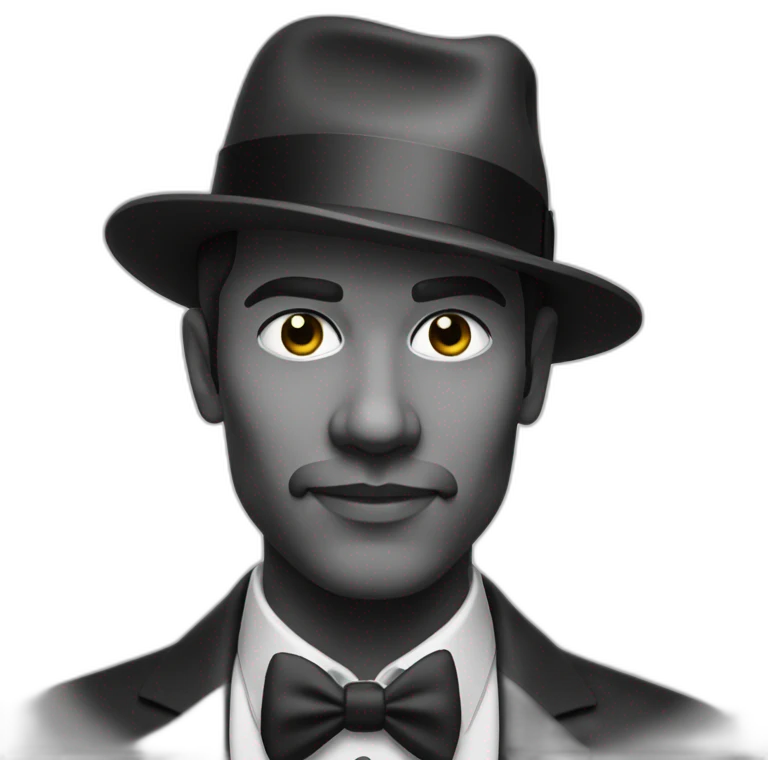dapper male solo gaze monochrome portrait emoji