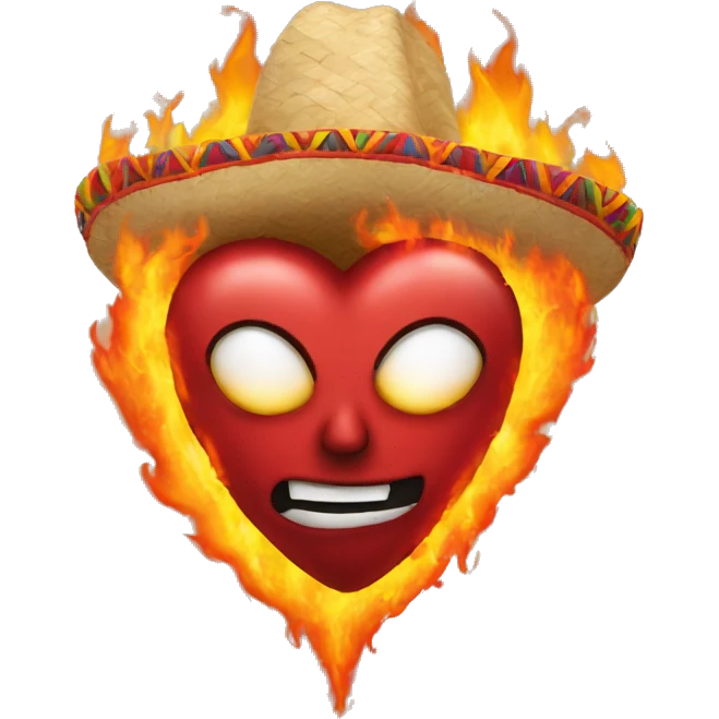 Mexican flaming heart elaborate emoji