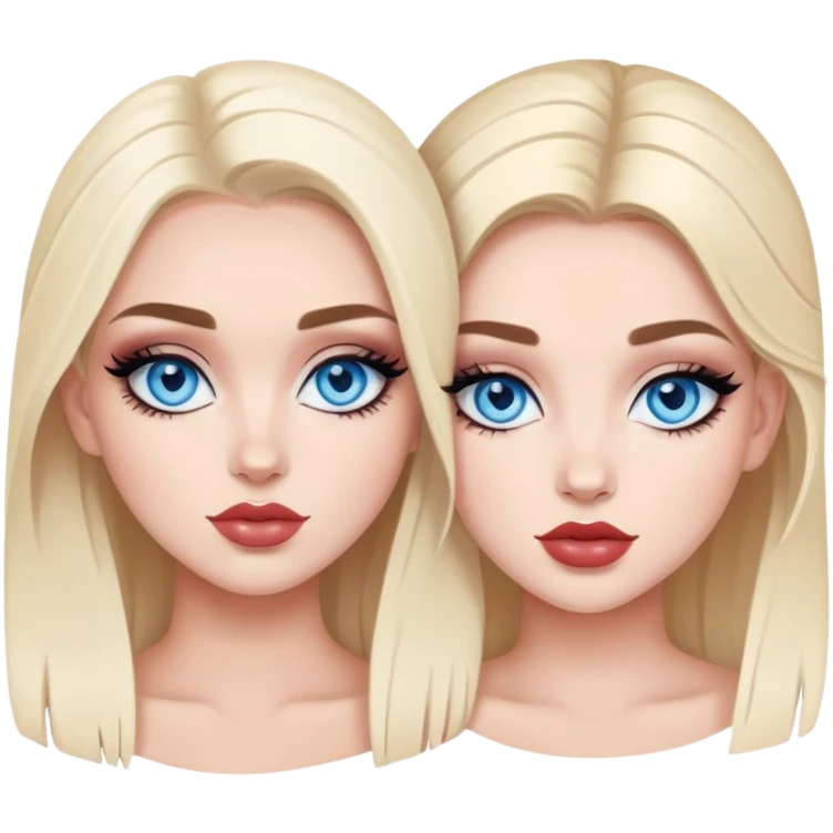 Boujy baddie best friends blue eyes, trendy makeup emoji