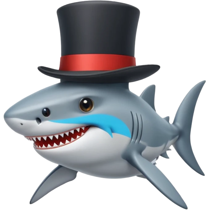 Shark with a top hat emoji