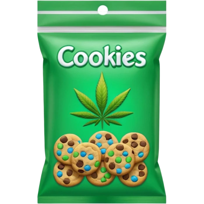 Weed pound baggie with the name cookies on it emoji