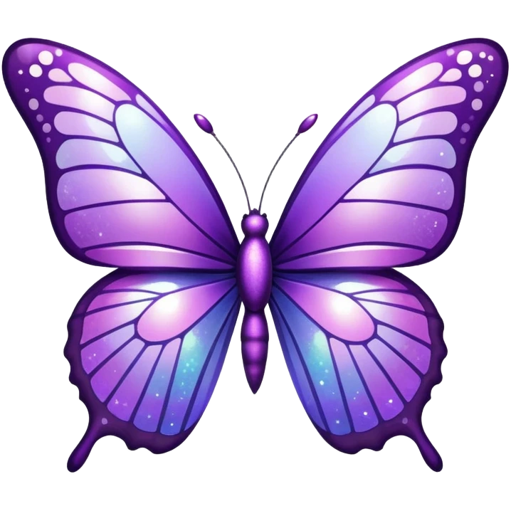 Glitter butterfly purple emoji