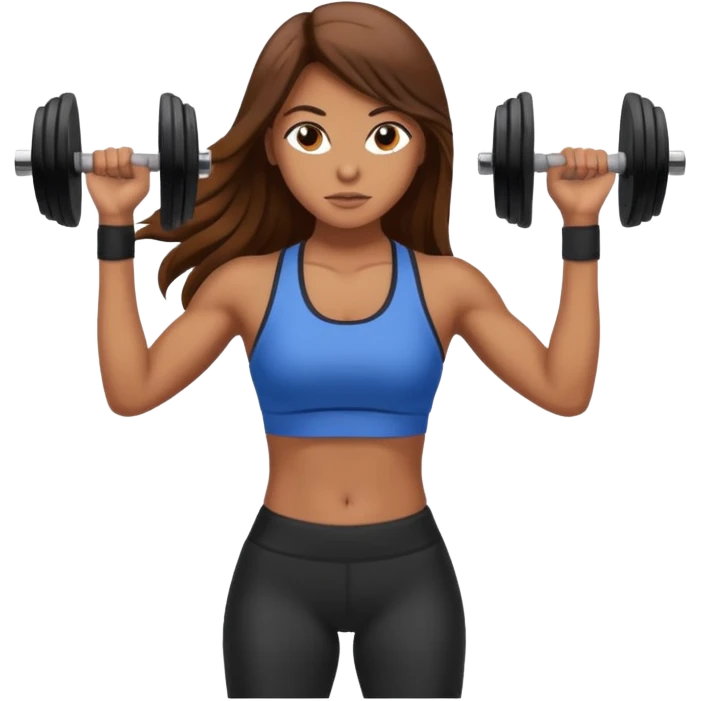 Gym girl tan skin and brown long hair  emoji