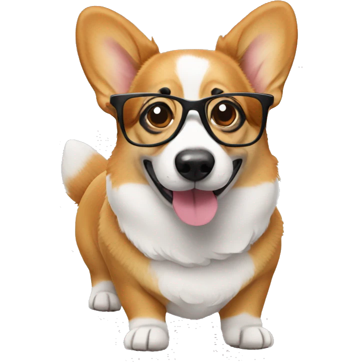 Corgi with glasses emoji
