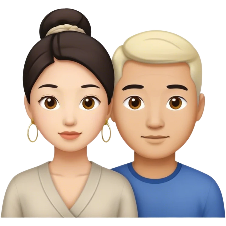 Mix marriage asian and European  emoji