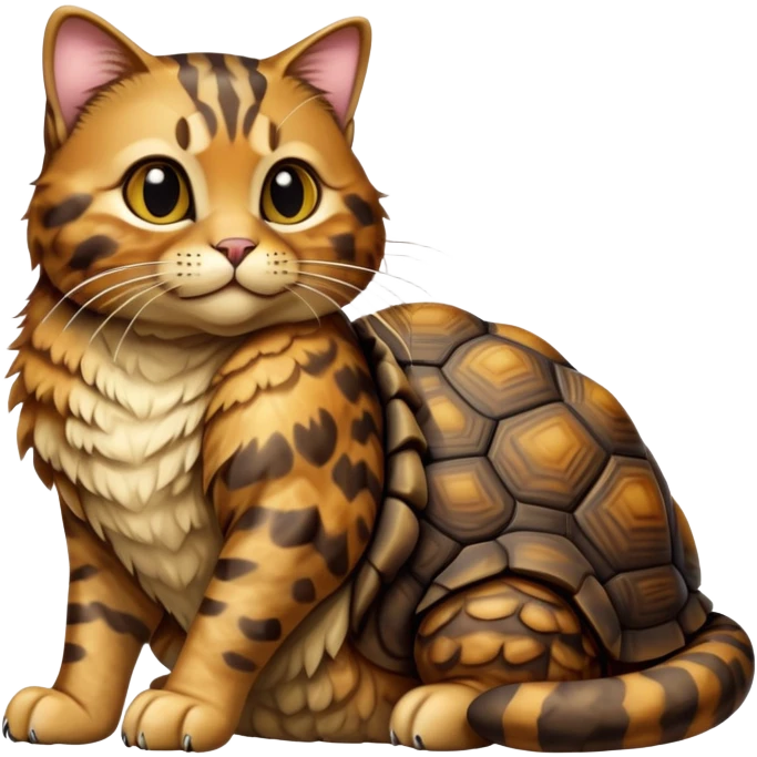 cinematic-[tortoise shell tabby cat]-realistic-full-body-sitting-emoji,-tail-curled-playfully-around-its-paws,-head-tilted-dramatically,-scruffy-[tortoise shell]-fur,-simplified-yet-realistic-focused-features,-highly-detailed,-glowing-with-an-almost-sarcastic-glow emoji