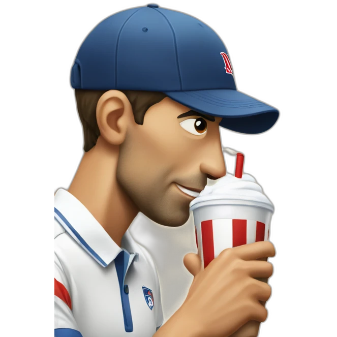 Novak Djokovic drinking a milkshake emoji