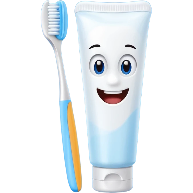 toothpaste and toothbrush emoji