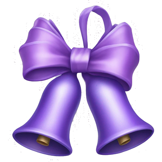 Christmas bells lilac bow emoji