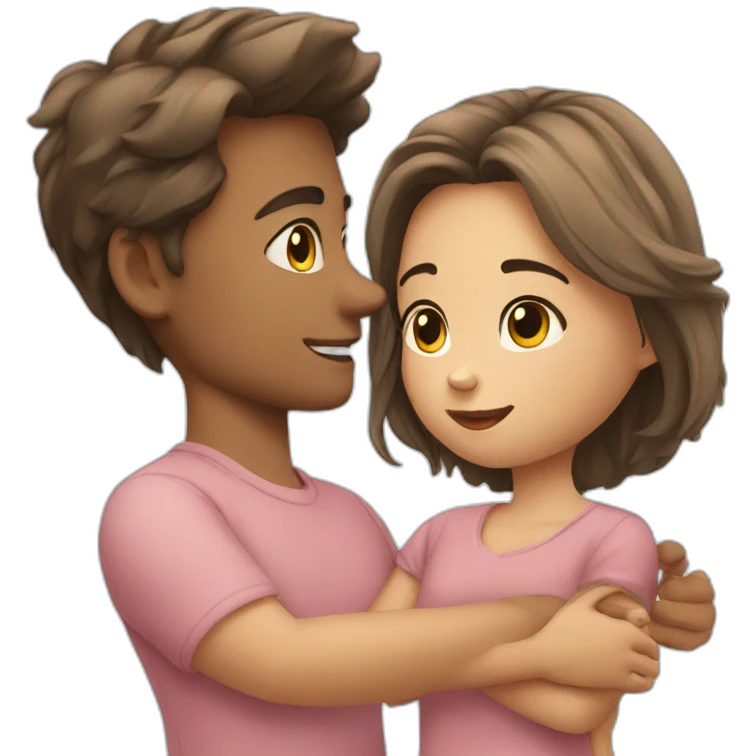 Cute girl with handsome boy  emoji