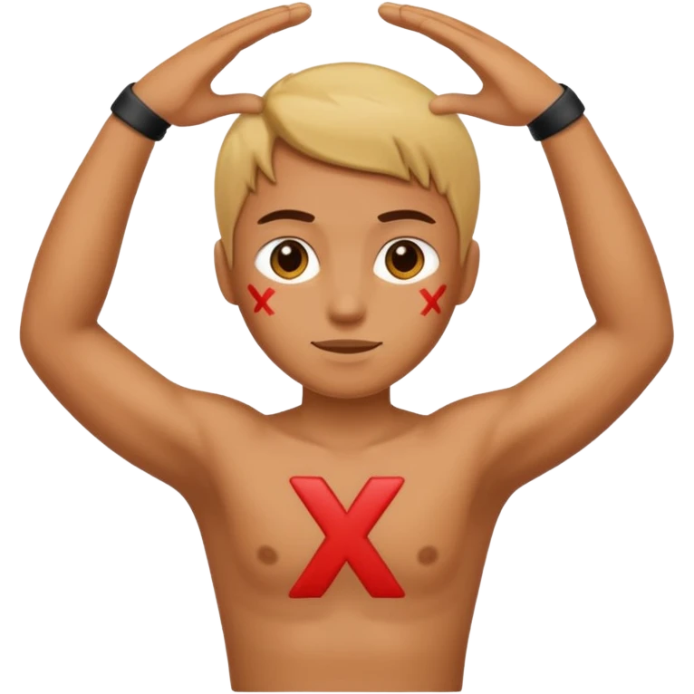 Someone making an X with their arms emoji