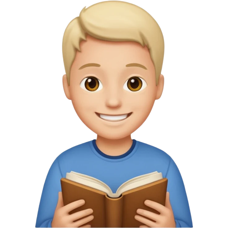  با خوشحالی کتابخوانی emoji