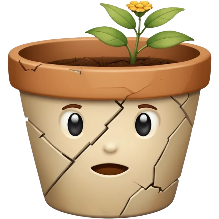 broken empty flower pot with out emojis emoji