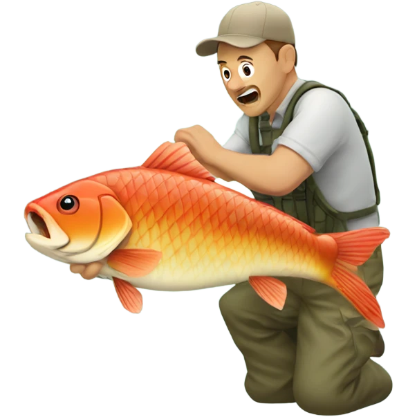 Carp catching a man emoji