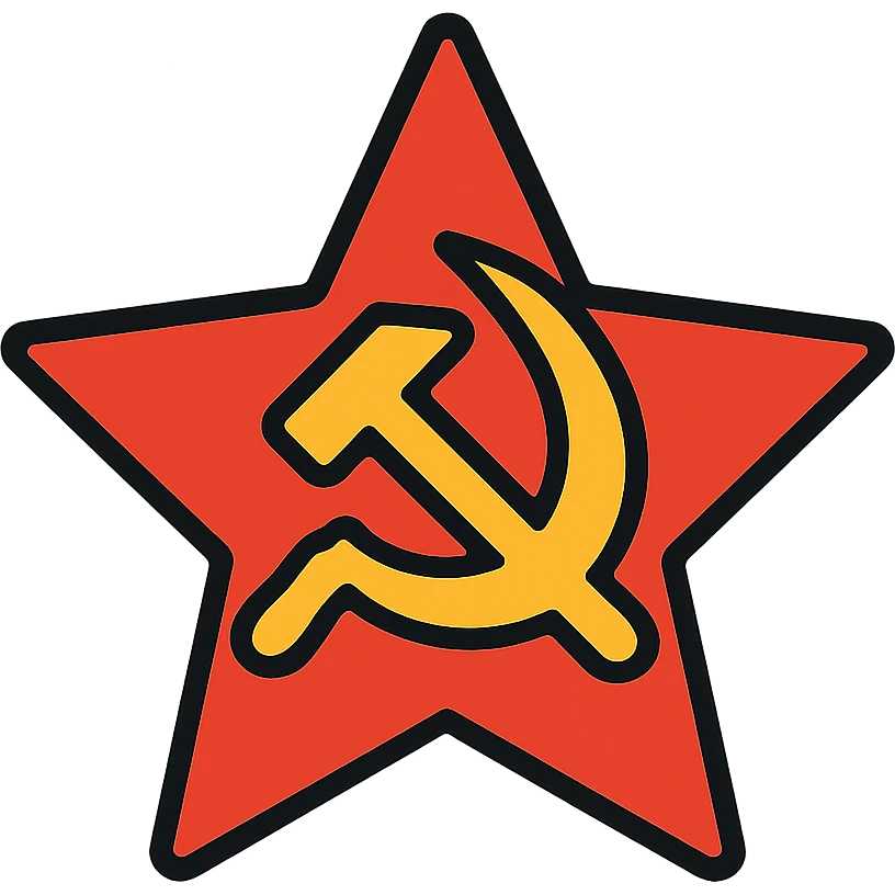 Communist red star with hammer and sickle emoji
