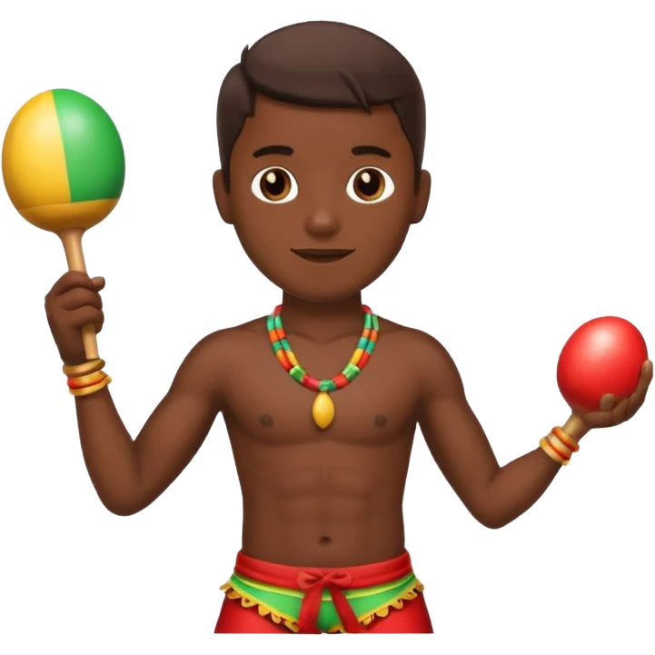 Shirtless Salsa dancer with maracas  emoji