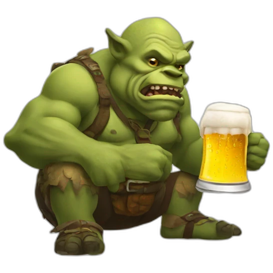 swamp ogre drinking beer emoji