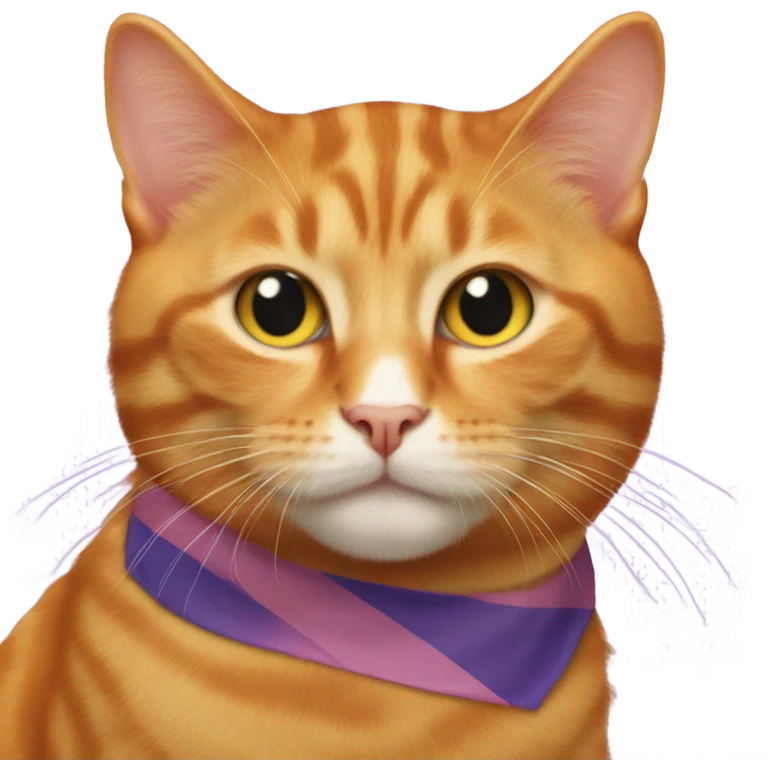 Ginger cat with nonbinary flag emoji