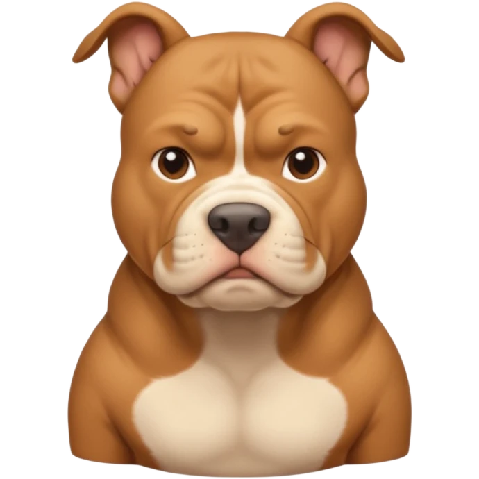 light brown pocket bully facing forwards, head and shoulders emoji