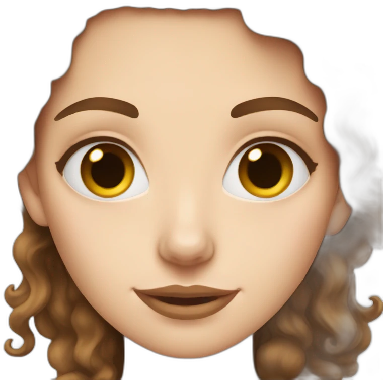 white girl with brown curls and hot choco emoji