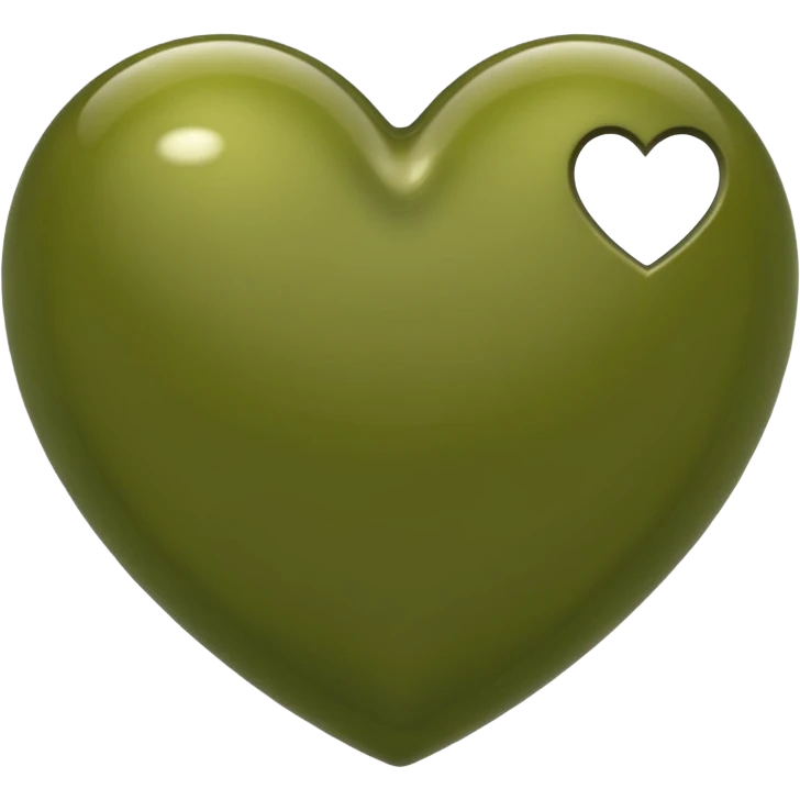 an olive green colored heart emoji