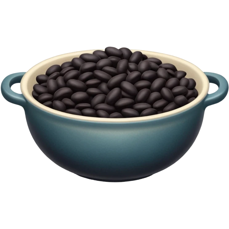 cooked bowl of black beans emoji