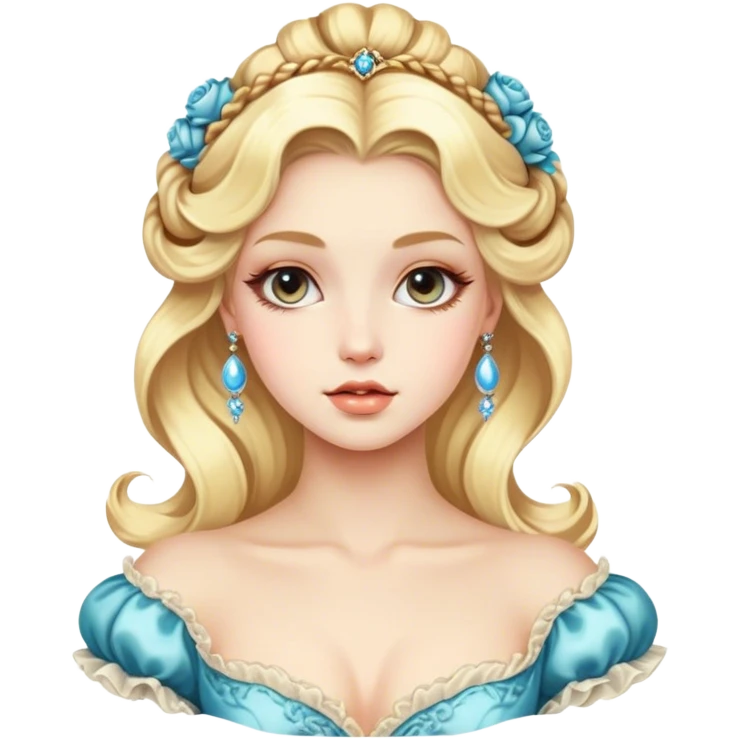 blonde model, rococo, luxury emoji