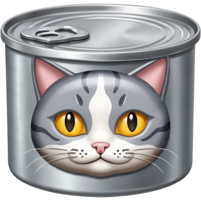a flat round cat food can emoji