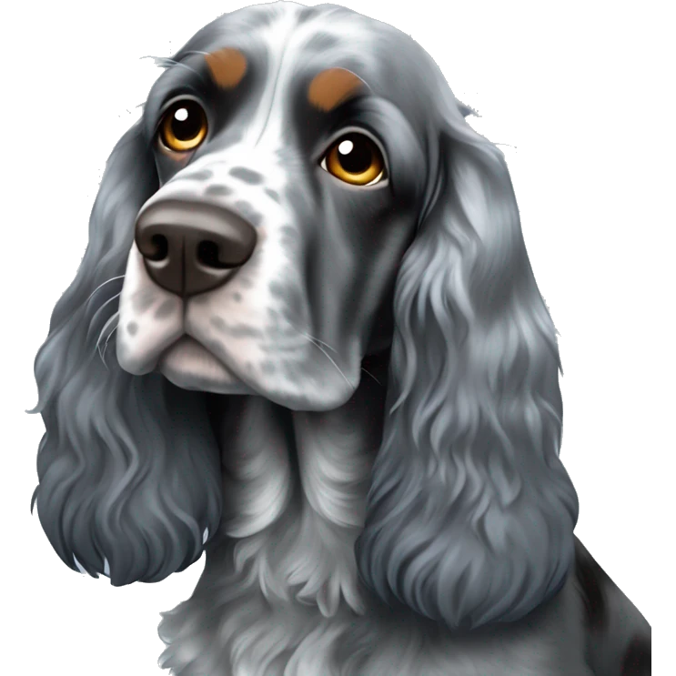 English cocker spaniel blue roan color full size￼ emoji
