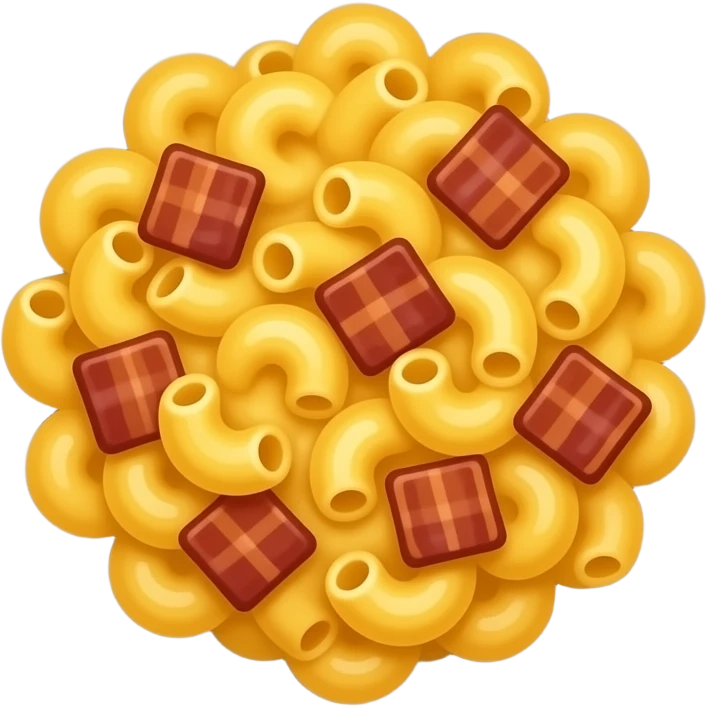 mac and cheese with bacon on a plate emoji