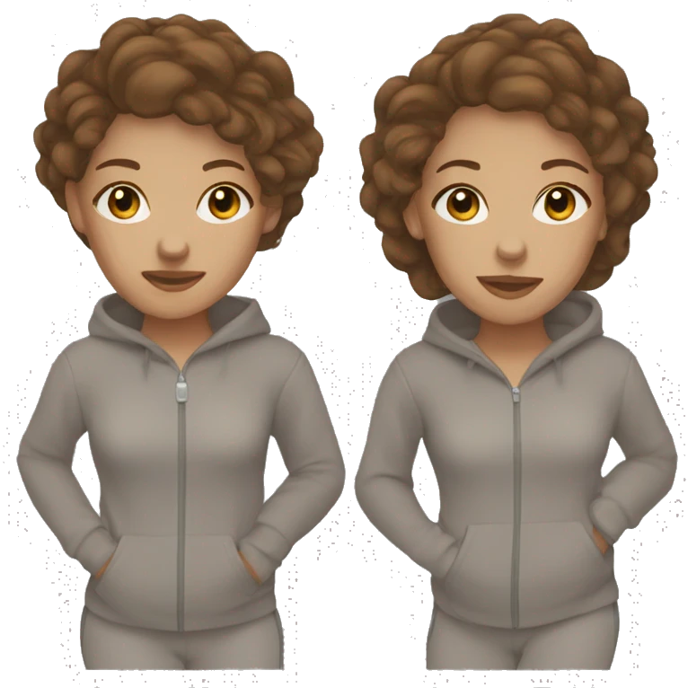 Brown sweatsuit female brown hair emoji
