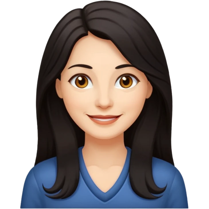 Mature woman with long dark hair emoji