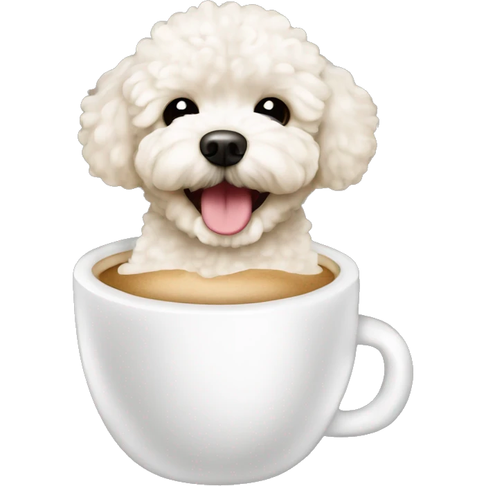 Smiling milky coffee cute maltipoo  emoji