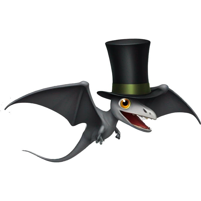 pterodactyl with top hat emoji