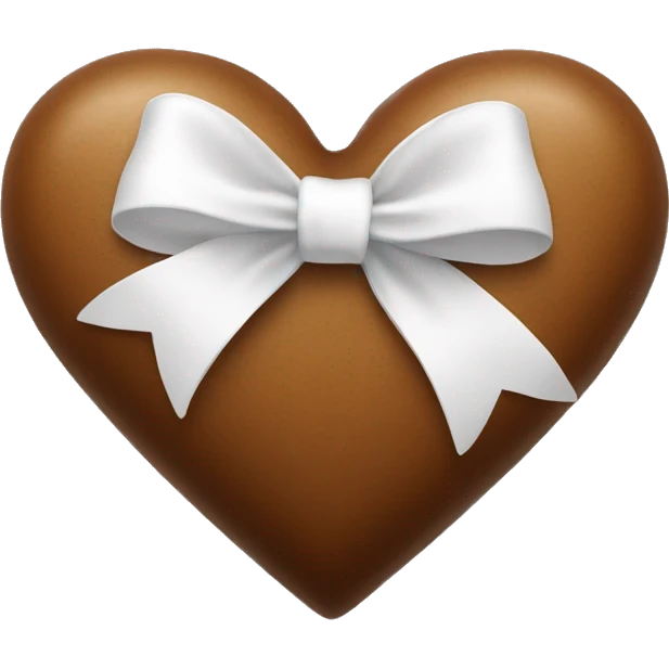 brown heart with white bow emoji