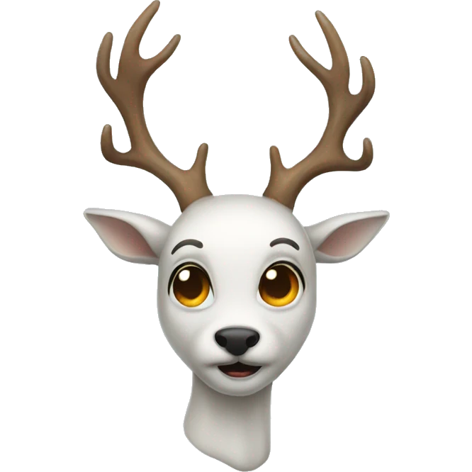 A deer wearing a ghost costume emoji