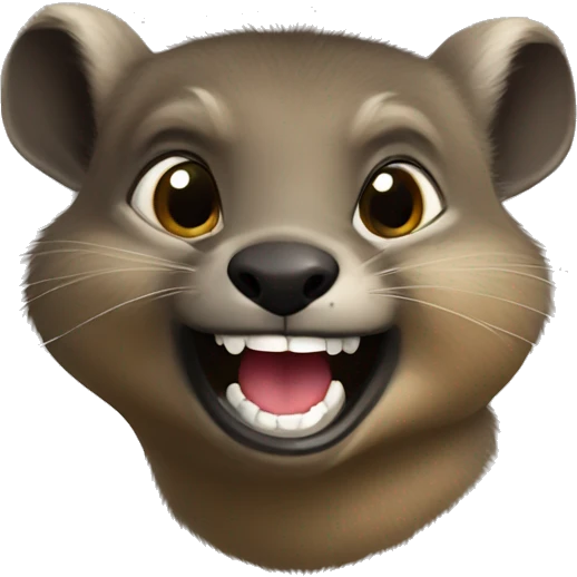a rock hyrax smiling real big emoji