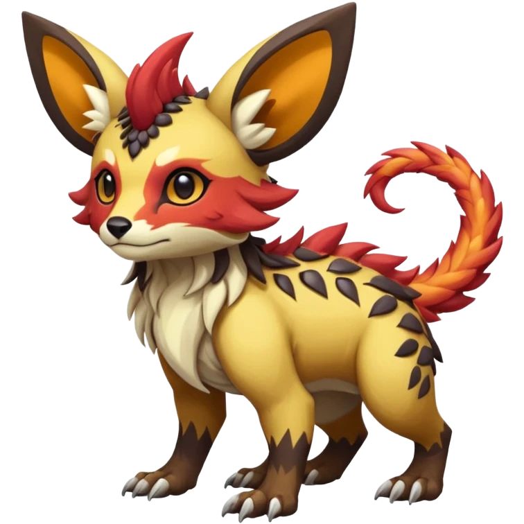 Rare realistic exotic cute epic pretty beautiful handsome gorgeous aesthetic colorful vibrant Vernid-Protogen-Primagen-Wickerbeast-species-Fakemon-creature by LiLaiRa, random markings, tufted ears, full body emoji