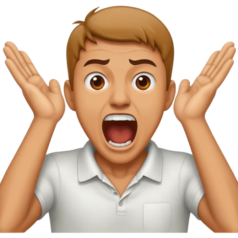 Man screaming with hands around neck emoji