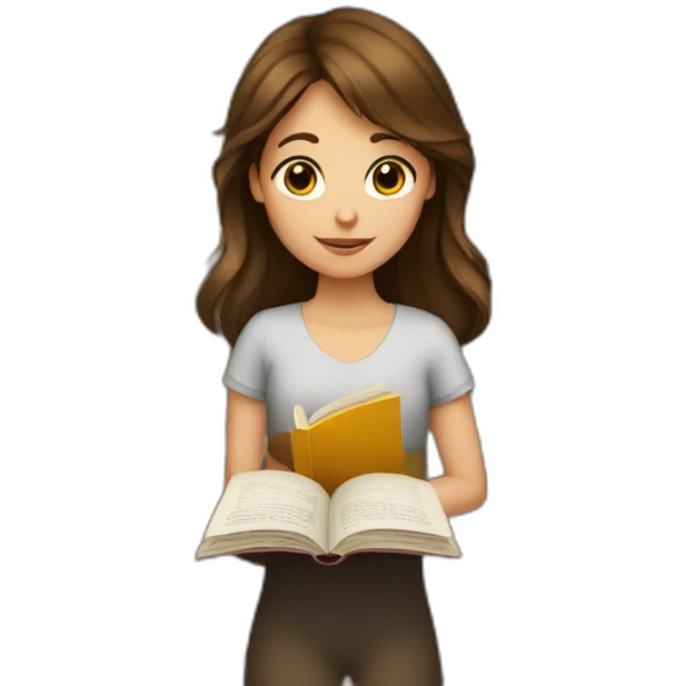 brown-hair-girl-reading-book emoji