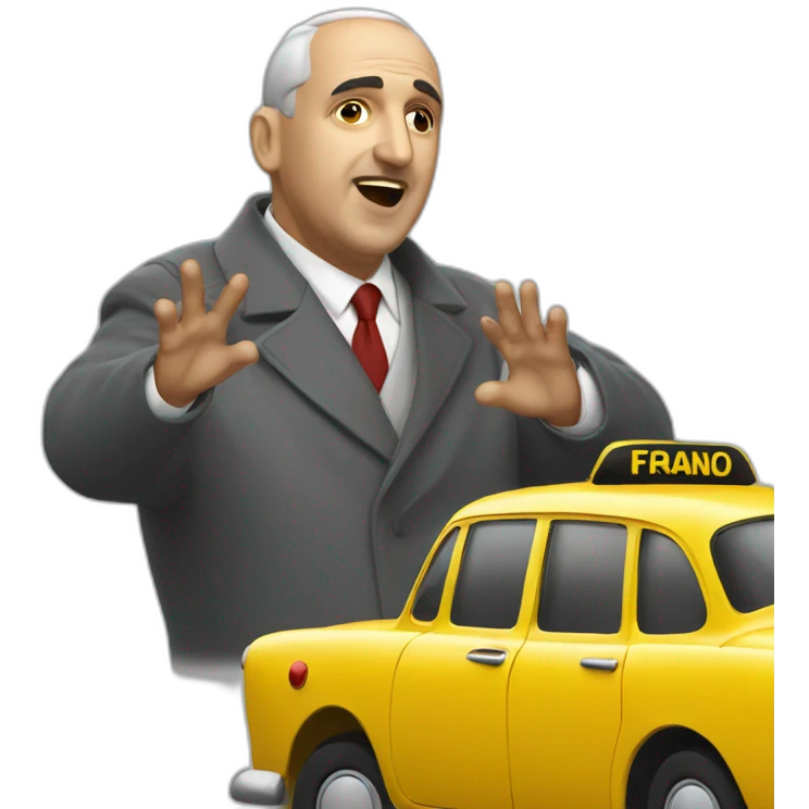 Francisco Franco stopping a taxi emoji