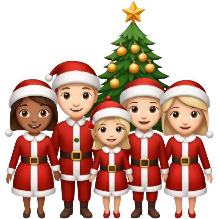 Family in   Christmas dressing emoji