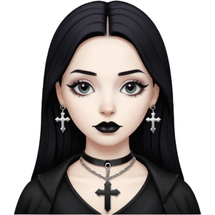 black pink goth cross  emoji