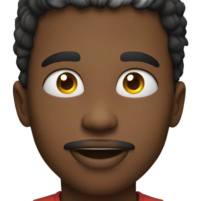 A black person eating an apple emoji