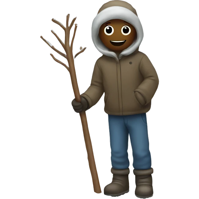 stick figure in the wintertime emoji