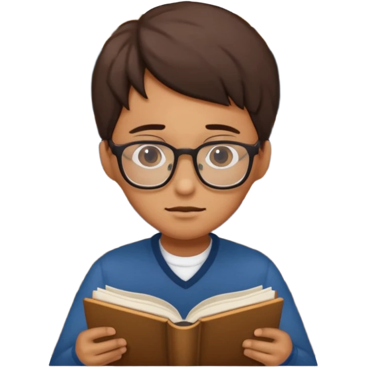 a tired person infront of a book learning in the middle of the night emoji